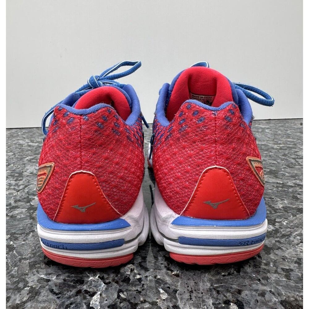 Mizuno Wave Rider 19 Blue Red Running Shoes Women’s Size 10 - Picture 5 of 9
